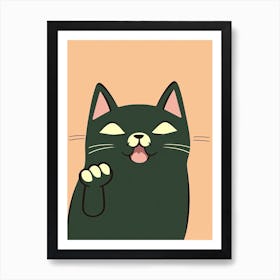 Peekaboo Cat Illustration 3 Art Print