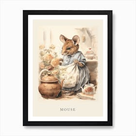 Beatrix Potter Inspired  Animal Watercolour Mouse 2 Art Print