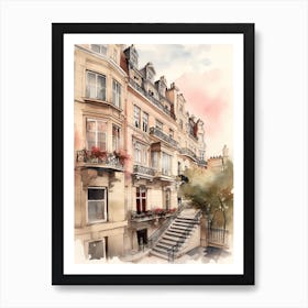 Mayfair London Neighborhood, Watercolour 2 Art Print