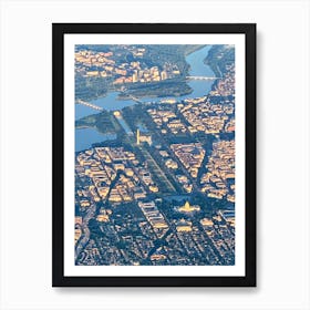 From The Capital Building To The Potomac River, Washington DC (Shots From Planes Series) Art Print