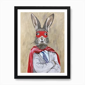 Super Rabbit Art Print