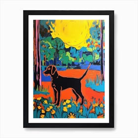 A Painting Of A Dog In Kew Gardens, United Kingdom In The Style Of Pop Art 04 Art Print