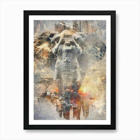 Poster Elephant African Animal Illustration Art 01 Art Print