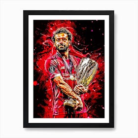 Liverpool Player Holding Trophy Art Print