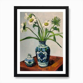 Flowers In A Vase Still Life Painting Oxeye Daisy 1 Art Print