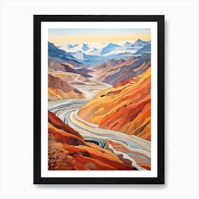 Autumn National Park Painting Aletsch Glacier Switzerland 4 Art Print
