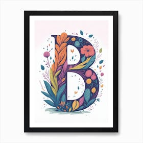 Colorful Letter B Illustration 4 Art Print