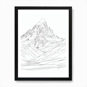 Mount Washington Usa Line Drawing 5 Art Print