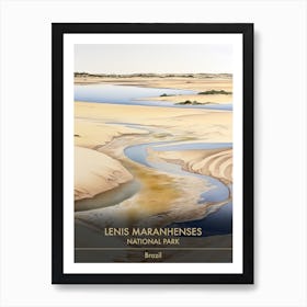 Lenis Maranhenses National Park Brazil Watercolour 3 Art Print