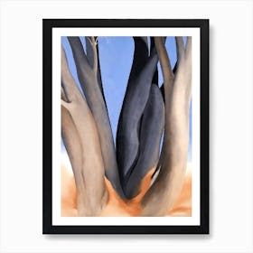 Georgia O Keeffe - Dark Tree Trunks Art Print