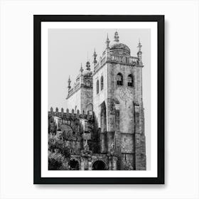 Porto Cathedral | Black and white travel photography Art Print