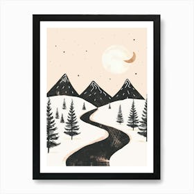 Snowy Road Art Print