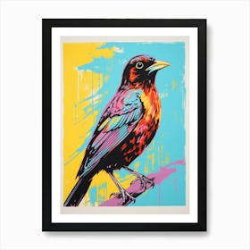 Andy Warhol Style Bird Blackbird 3 Art Print