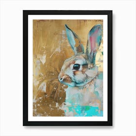 Bunny Gold Effect Collage 2 Art Print
