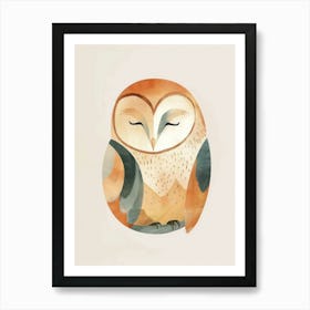 Charming Nursery Kids Animals Owl 3 Art Print