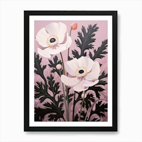 Flower Illustration Anemone 4 Art Print