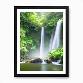 Banyumala Twin Waterfalls, Indonesia Realistic Photograph (2) Art Print