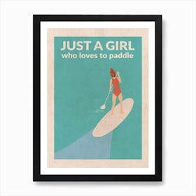 Just A Girl Who Loved To Paddle (Redhead) Art Print