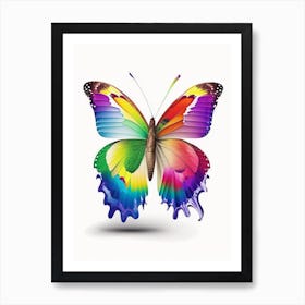 Butterfly On Rainbow Decoupage 1 Art Print