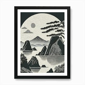 Moonlight Over The Mountains Art Print