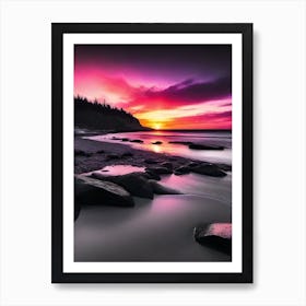 Sunset At The Beach 555 Art Print