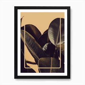 Black And Yellow Leaves Art Print