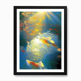 Goshiki Koi Fish Monet Style Classic Painting Art Print