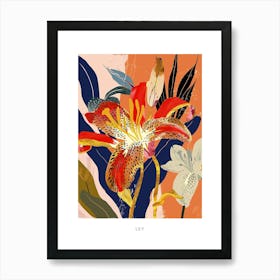 Colourful Flower Illustration Poster Lily 2 Art Print