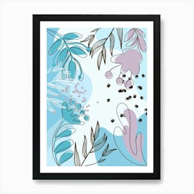 Abstract Floral Pattern Vector Art Print