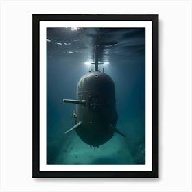 Submarine In The Ocean-Reimagined 7 Art Print