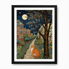 William Morris Cat At Night Poster