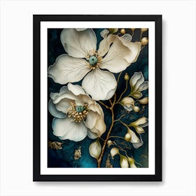 White Flowers Canvas Art Print