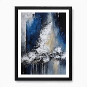 Blue White Abstract 2 Art Print