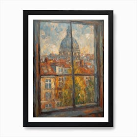 Window View Of Berlin In The Style Of Impressionism 3 Art Print