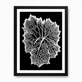 Wild Grape Leaf Linocut 2 Art Print
