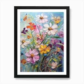 Abstract Flower Painting Zinnia 4 Art Print