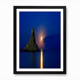 Full Moon Over The Ocean Art Print