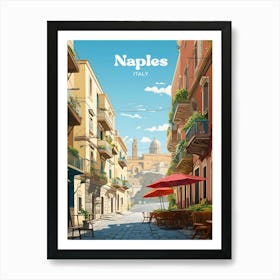 Naples Italy Vacation Modern Travel Art Art Print