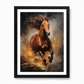 A Horse Painting In The Style Of Oil Painting 4 Art Print