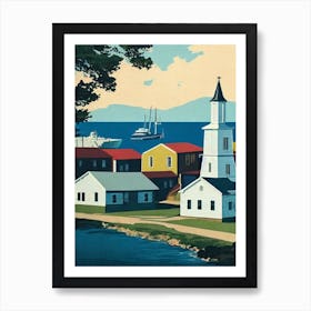 Port Of Saint Pierre Saint Pierre And Miquelon Vintage Poster harbour Art Print