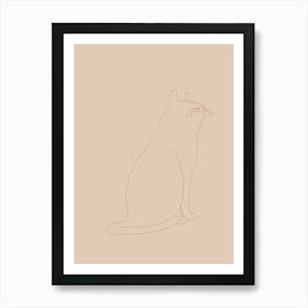 Cat - Boho, Line Art 15 Art Print