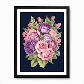 Roses In A Vase Art Print