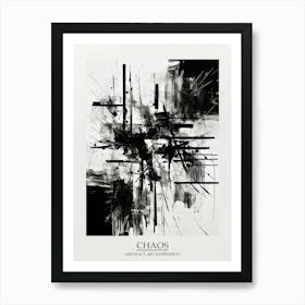 Chaos Abstract Black And White 3 Poster Art Print