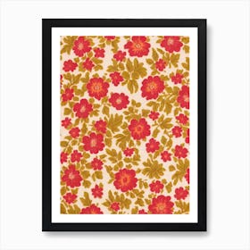 Bellflower Floral Print Retro Pattern 2 Flower Art Print