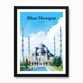 Blue Mosque Istanbul Islam Modern Travel Art Art Print