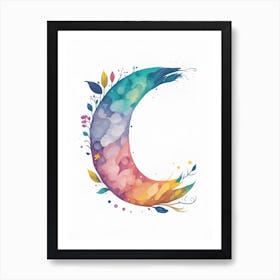 Colorful Letter C Illustration 45 Art Print