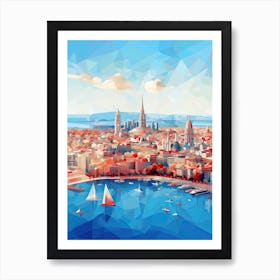 Barcelona, Spain, Geometric Illustration 2 Art Print