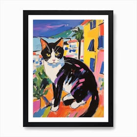 Painting Of A Cat In Cannes France 2 Art Print