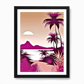 Tropical Landscape With Palm Trees 6 Art Print