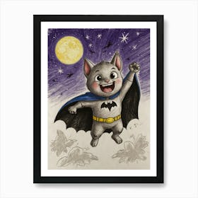 Batman Cat 3 Art Print